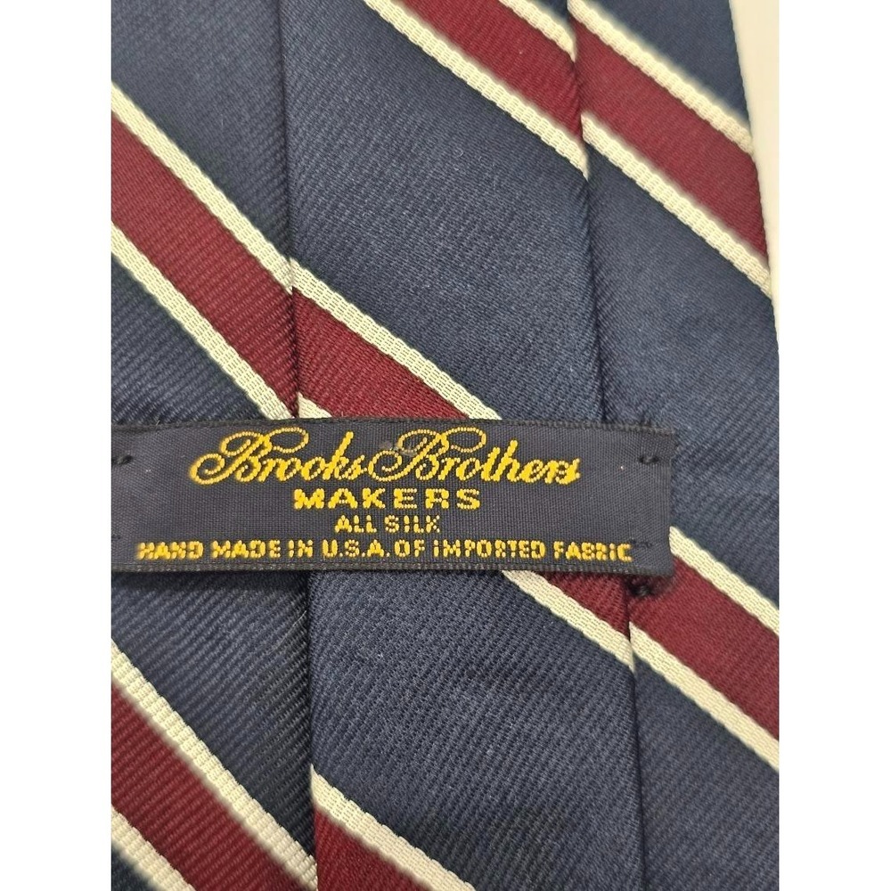 Brooks Brothers Blue Striped Silk Neck Tie-USA Preppy - Picture 3 of 5
